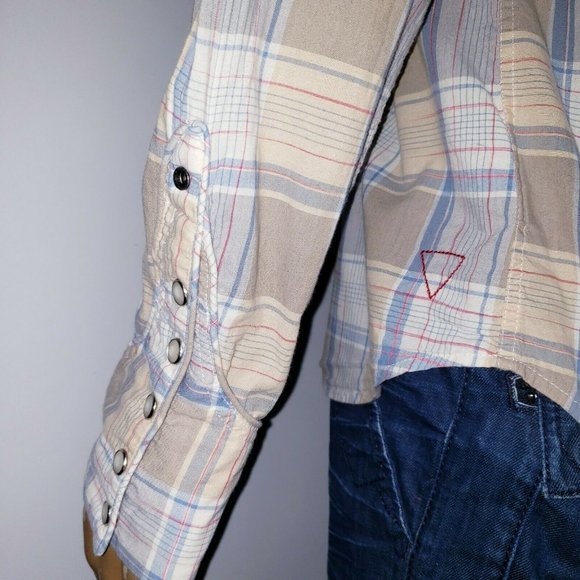 Guess Mens XXL Western Pearl Snap Shirt - Picture 4 of 12